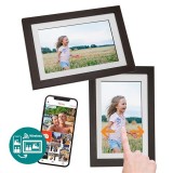 Benel Photo Frameo cadre photo numérique WiFi marron 10.1 pouces avec écran tactile IPS HD