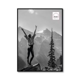 Haes Deco cadre photo Easy Frame 50x70 cm en plastique noir avec profil arrondi et verre acrylique