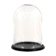 Cloche en verre Clayre Eef transparente 23x29 cm avec base en bois - Image 1