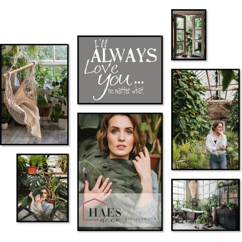 Haes Deco - Collage set XL met 7 kunststof fotolijsten zwart Easy Frame - EFS103B