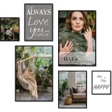 Haes Deco collage set XL avec 6 cadres photo en plastique noir Easy Frame