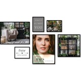 Haes Deco - Set de cadres photo collage avec 6 cadres en plastique noir Easy Frame