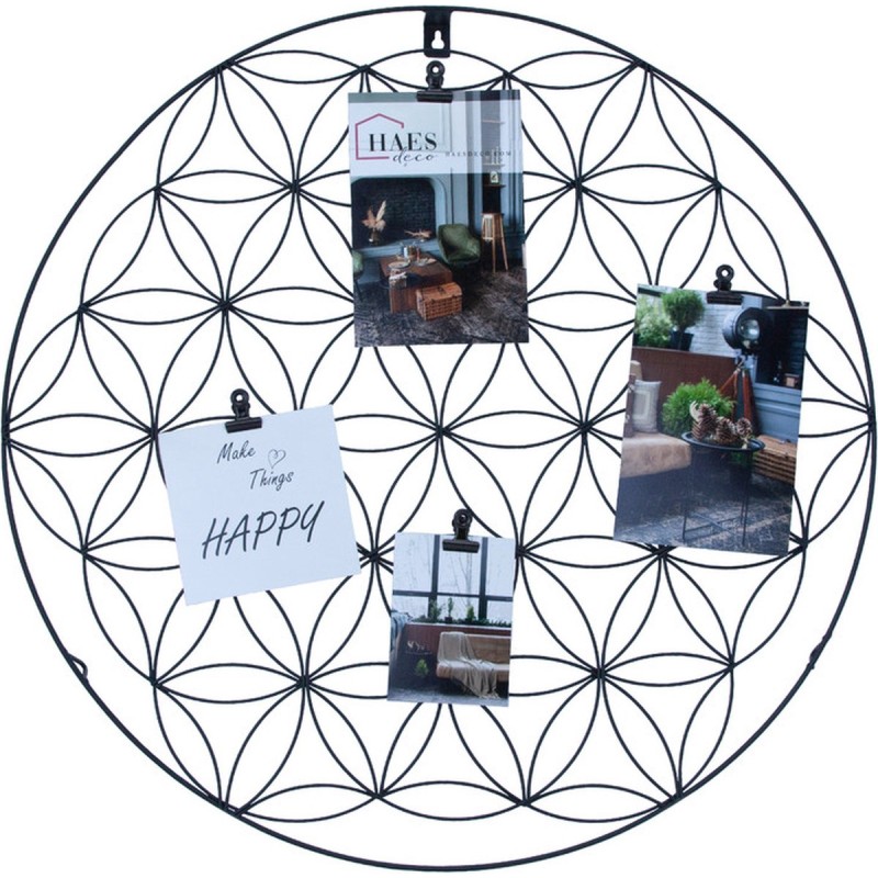 Haes Deco Industrieel metalen rond wandrek Heidal zwart diameter 50 cm - LA772HS