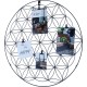 Haes Deco étagère murale ronde industrielle en métal Heidal noir diamètre 50 cm avec 4 pinces pour photos - Image 5
