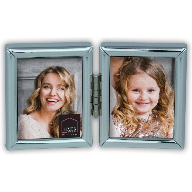Haes Deco Duo Verzilverde Fotolijst Como voor 2 pasfoto's van 3,5x4,5 cm - DVP12104