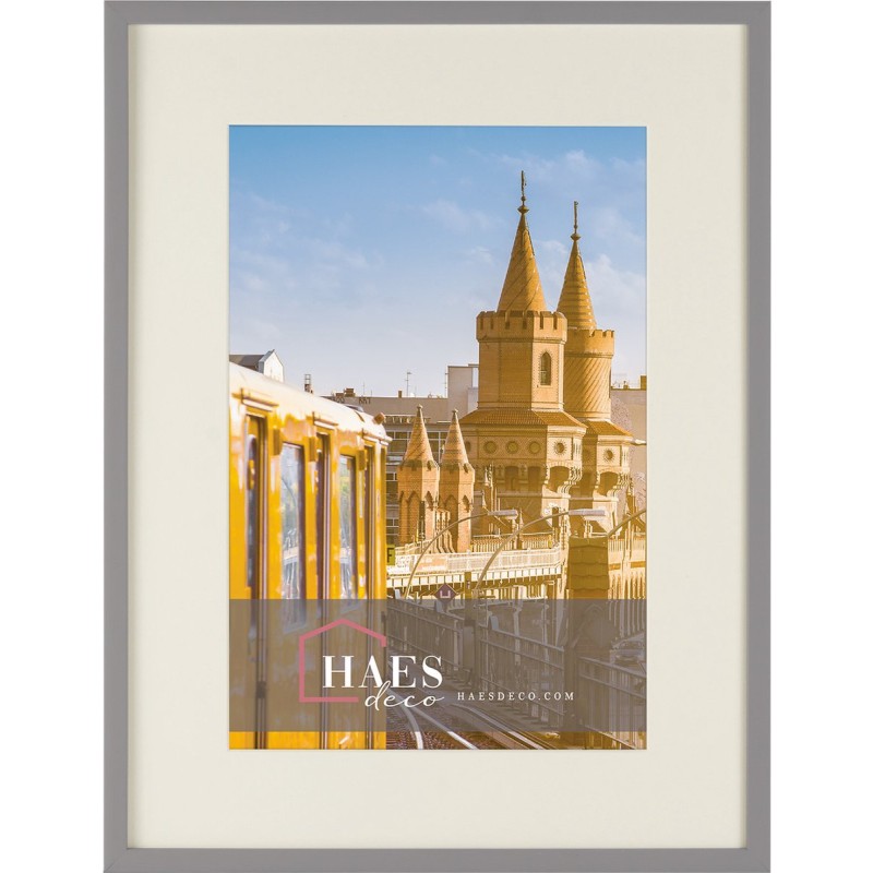 Haes Deco Fotolijst Berlin grijs met passepartout voor foto formaat 20x30 en 30x40 - SP12340