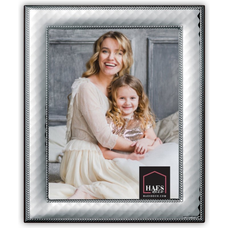 Haes Deco Verzilverde Fotolijst Ancona voor een foto van 9x13 cm - Fraai Verzilverd met luxe Houten achterzijde en standaard om neer te zetten