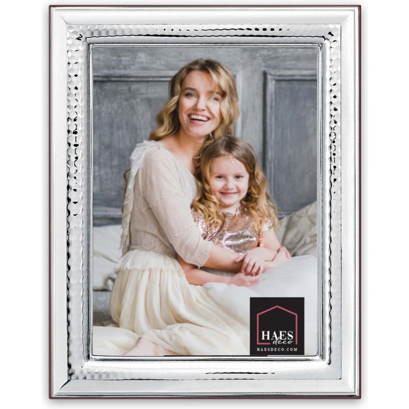 Haes Deco Verzilverde Fotolijst Brescia voor een foto van 10x15 cm - Fraai Verzilverd met luxe Houten achterzijde en standaard om neer te zetten