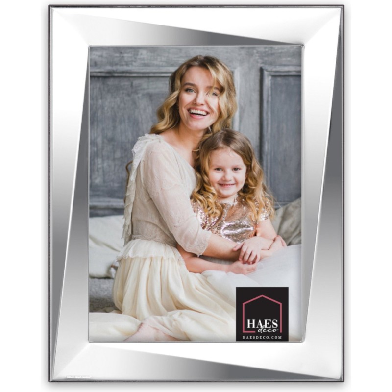 Haes Deco Verzilverde Fotolijst Firenze voor een foto van 15x20 cm - Fraai Verzilverd met luxe Houten achterzijde en standaard om neer te zetten