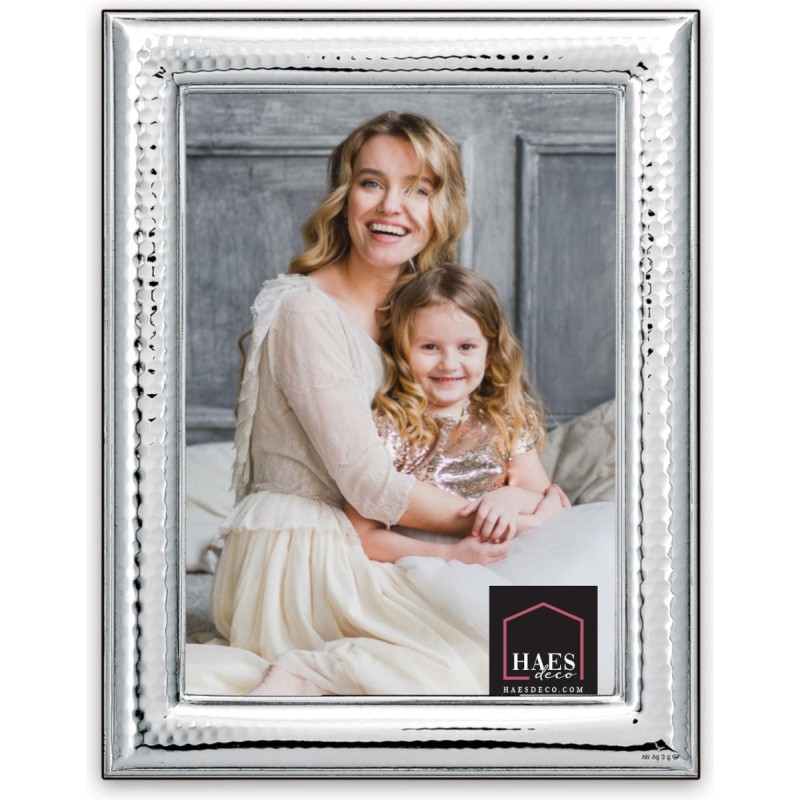 Haes Deco Verzilverde Fotolijst Bologna voor een foto van 13x18 cm - Fraai Verzilverd met luxe Houten achterzijde en standaard om neer te zetten