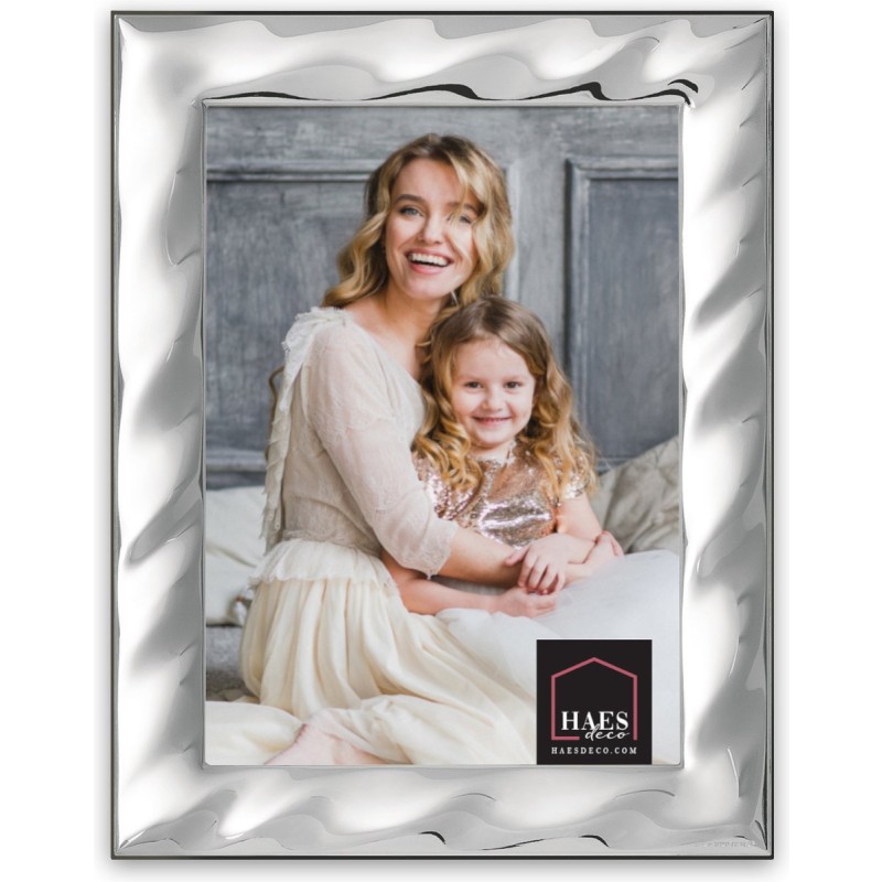 Haes Deco Verzilverde Fotolijst Prato voor een foto van 9x13 cm - Fraai Verzilverd met luxe Houten achterzijde en standaard om neer te zetten
