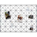 Haes Deco étagère murale industrielle en métal noir Lund 55x75 cm avec 5 pinces pour photos