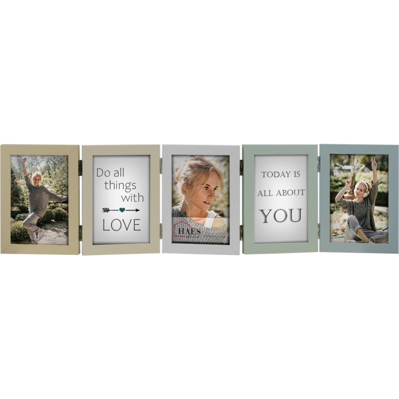 Haes Deco Houten multi Fotolijst Basel voor 5 foto's 10x15 (formaat 63x17,3 cm) - SN855HS