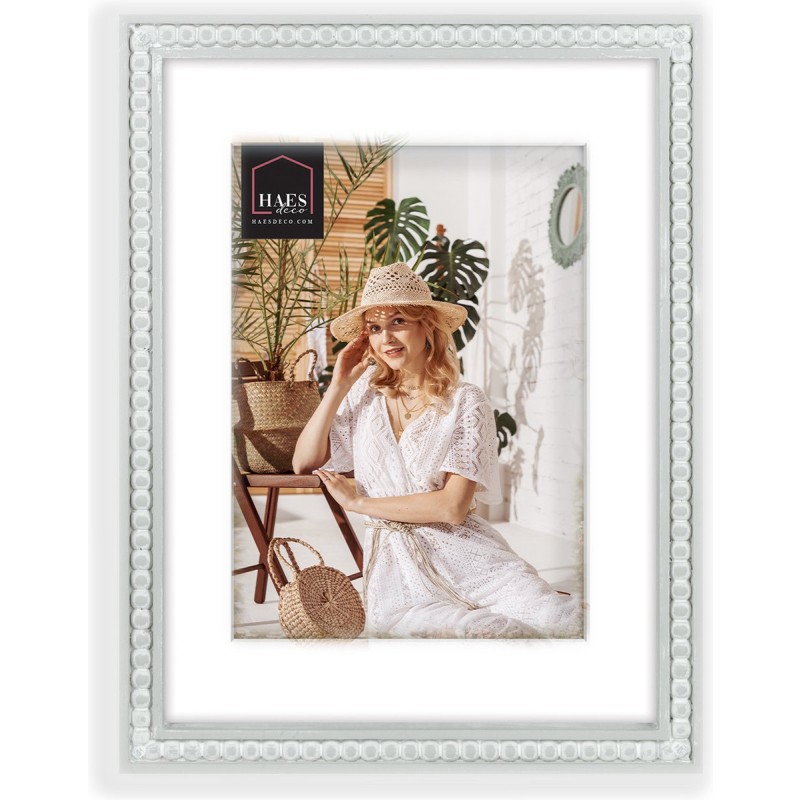 Haes Deco Houten Fotolijst Tignes Wit / Grijs met Passe-Partout voor foto 13x18 / 18x24 - UT7718HS
