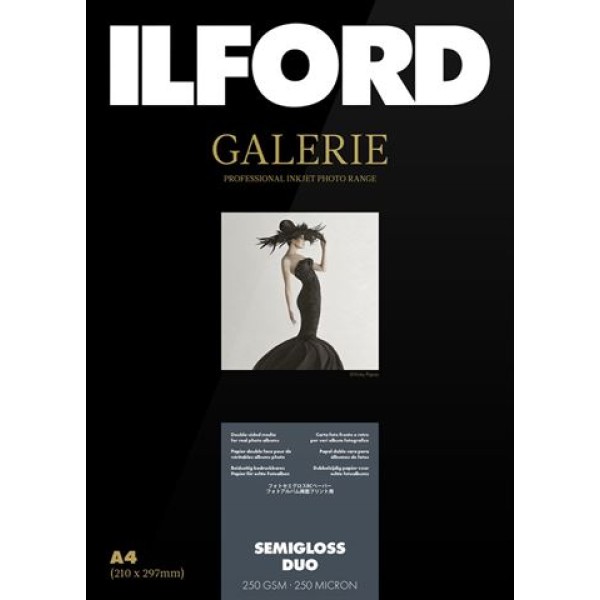 Ilford Galerie Semigloss Duo papier photo 250g A4 100 feuilles recto-verso semi-brillant