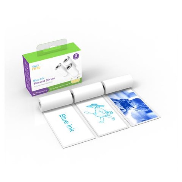 myFirst autocollants thermiques blanc encre bleue pour Camera Insta 2 & Insta Wi