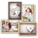 Cadre photo Zep Montreaux 4q brun beige pour 4 photos 13x18 cm (39x37 cm)