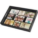 Zep plateau photo noir W002 pour 9 photos en bois avec protection en verre 45x35 cm