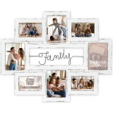 Zep Italia Rapallo UT888 cadre photo blanc multi-vues 4x 10x15 4x 13x18 cm style bois