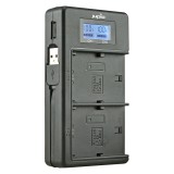 Jupio chargeur USB duo avec LCD pour Canon LP-E6, LP-E6N, LP-E6NH et LP-E6P - avec fonction powerbank