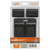 Jupio-kit: 2 x LP-E6NH kamerabatterier 2130mAh till Canon + USB-dubbelladdare