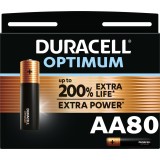 80 x piles alcalines AA Duracell Optimum - pack économique