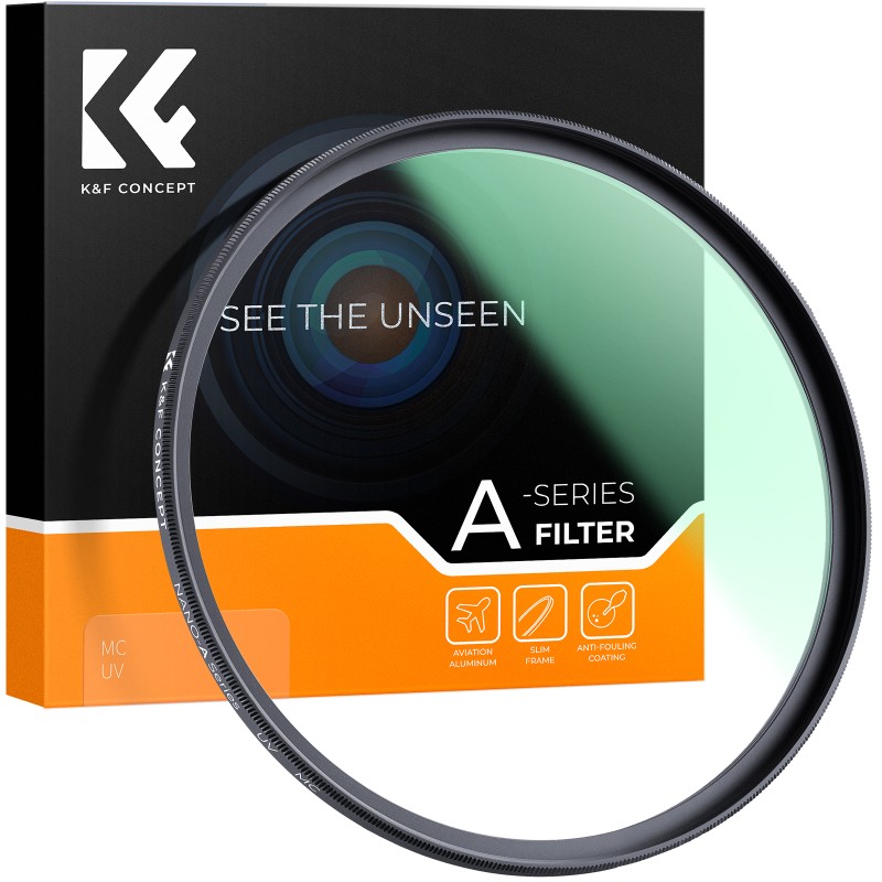 K&F Concept UV filter Nano A met multi layer coating 55mm voor lensbescherming