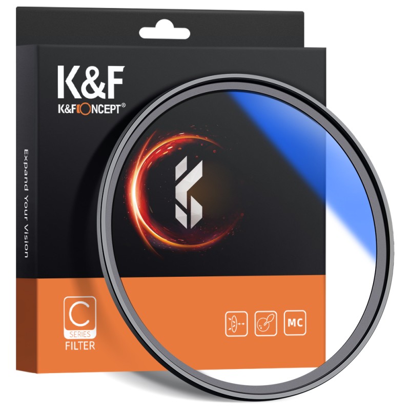 K&F Concept UV filter met multi layer coating 72mm slim design