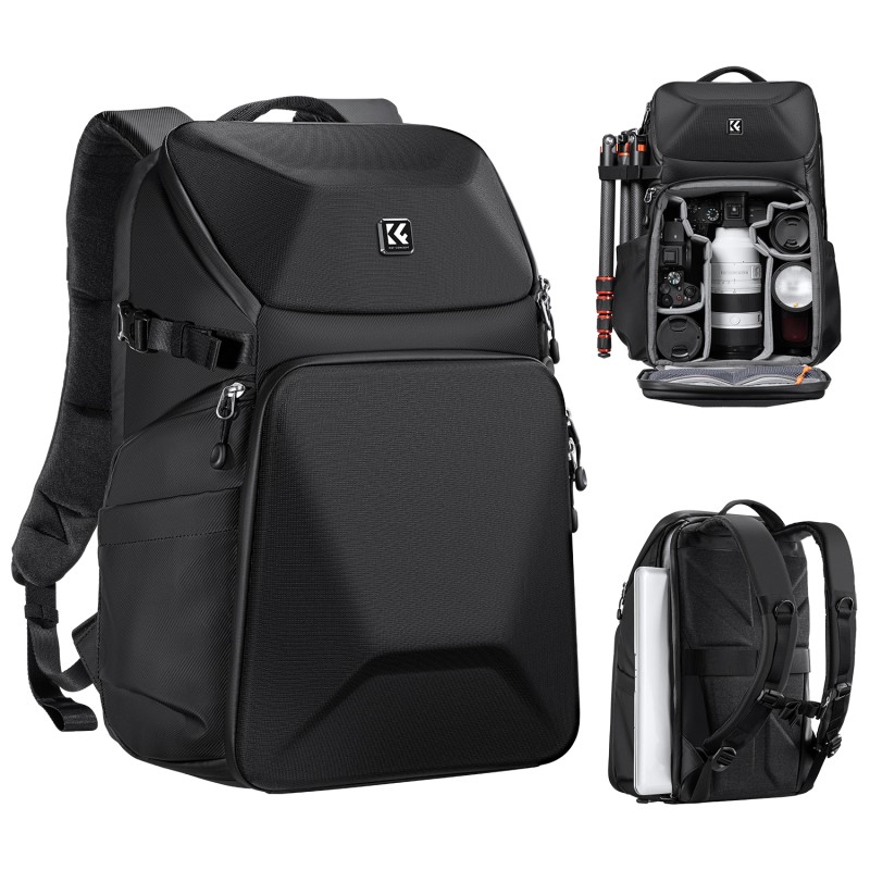 K&F Concept camera rugzak 20L KF13.144 zwart met hardshell bescherming