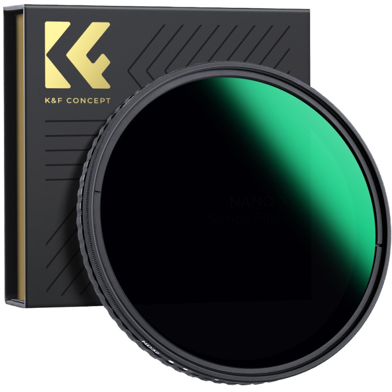 K&F Concept variabel ND filter ND8-128 Nano X 72mm grijsfilter zonder X-effect