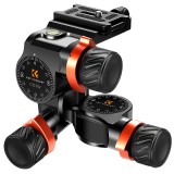 K&F Concept tête de trépied panoramique précise à 3 axes avec système de réglage fin