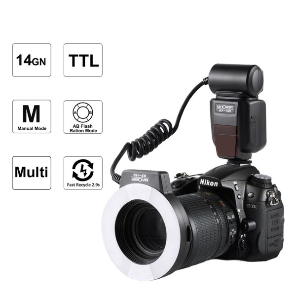 K&F Concept TTL macro ring flash pour Nikon (KF-150)