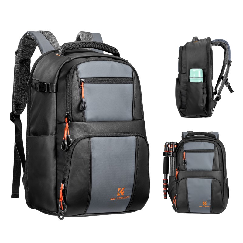 K&F Concept camera rugzak Beta 30L zwart/grijs/oranje - Professionele fotorugzak met laptopvak