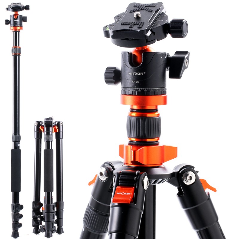 K&F Concept statief K254A3 175cm aluminium met balhoofd en monopod functie