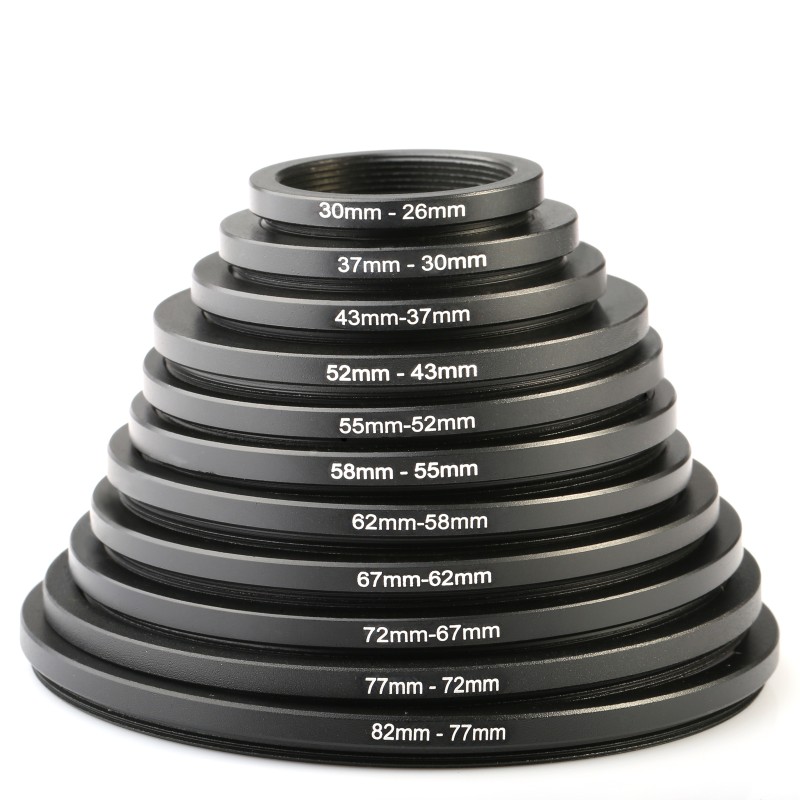 K&F Concept Step Down Ring set 11-delig (26-82mm) - Complete verloopringen set voor lenzen en filters afbeelding 1