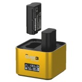 Hähnel ProCube3 chargeur double professionnel pour batteries Nikon EN-EL14, EN-EL15, EN-EL15b, EN-EL15c, EN-EL25 avec USB-C PD 30W