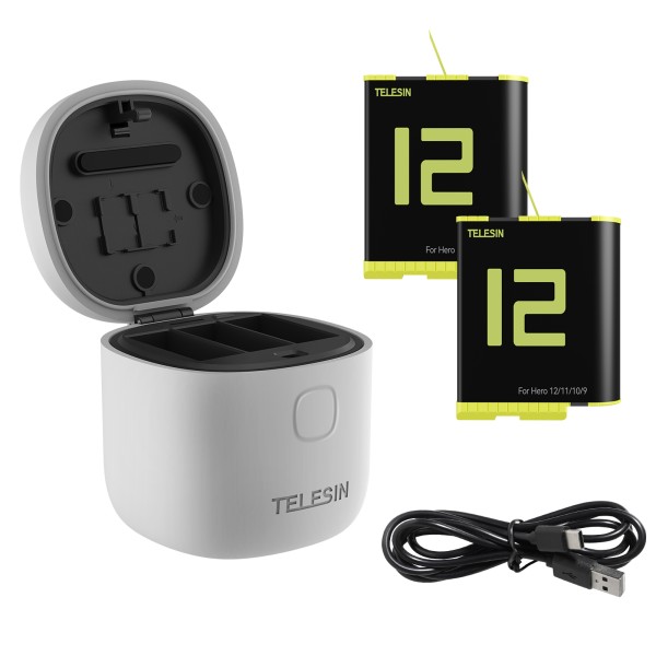 Telesin Allin boîte de chargement avec 2 batteries pour GoPro Hero 9/10/11/12