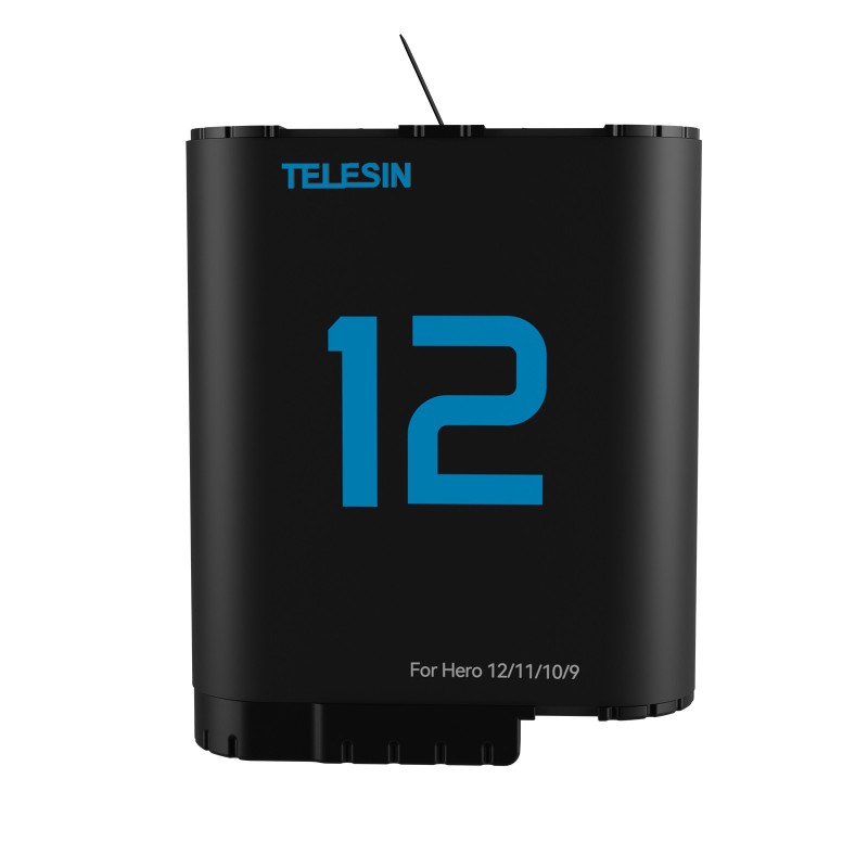 Telesin opblaadbox met 2x double arc accu voor GoPro 12/11/10/9