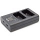 Dobbeltoplader til to batterier Olympus BLX-1