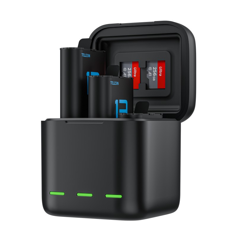 Telesin batterijlader box met 2 accu's voor GoPro Hero 13