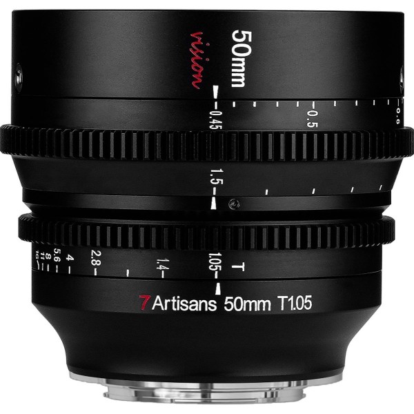 7Artisans 50mm T1.05 L-Mount objectif ciné APS-C noir
