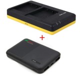 Pack chargeur double + powerbank 5000mAh pour 2 batteries Panasonic DMW-BLG10