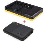 Chargeur duo BP-511 avec powerbank 5000mAh pour batteries Canon BP-511/BP-511A - kit de charge portable