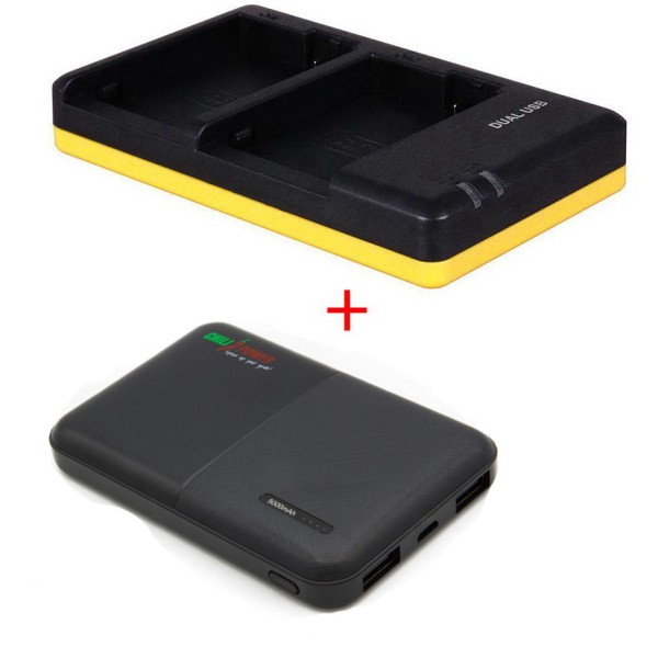 Duo chargeur LP-E8 avec powerbank 5000mAh pour batteries Canon - Kit de charge portable