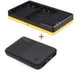 Pack chargeur double et powerbank 5000mAh compatibles avec Panasonic DMW-BLF19