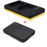 Chargeur duo avec powerbank 5000mAh pour batteries Fujifilm NP-W126