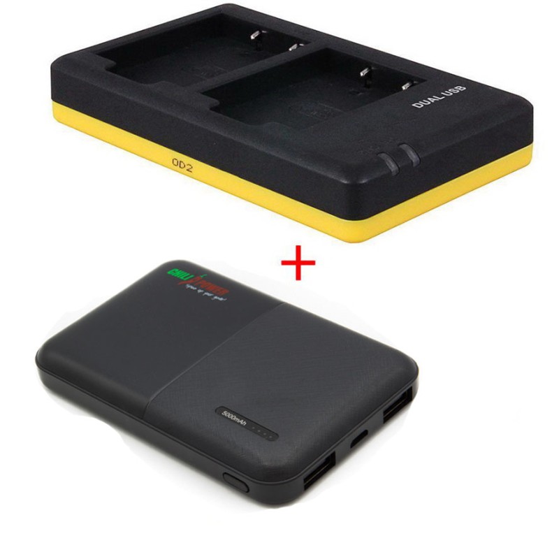Powerpakket Deluxe NP-W126 duo oplader + 5000mAh Powerbank voor 2 Fujifilm accu's NP-W126