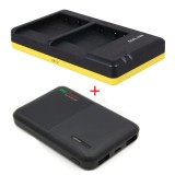 Ensemble de charge deluxe : chargeur duo + powerbank 5000mAh pour 2 batteries Panasonic DMW-BCG10
