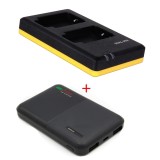 Pack de charge deluxe : chargeur duo NP-BX1 + powerbank 5000mAh pour 2 batteries Sony NP-BX1
