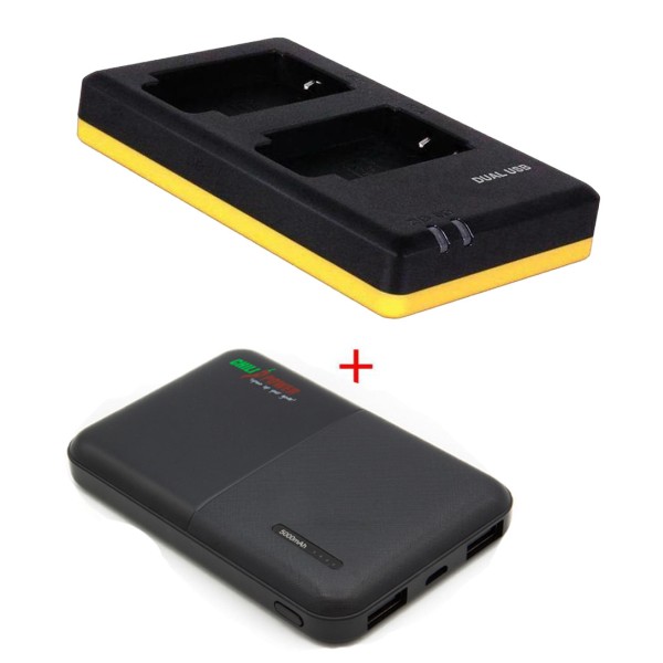Pack de charge deluxe : chargeur duo NP-BX1 + powerbank 5000mAh pour 2 batteries Sony NP-BX1